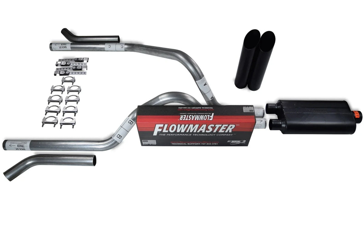 2.5" Dual Exhaust Kit for Dodge Dakota (1987–1996) Flowmaster 50 Corner Black