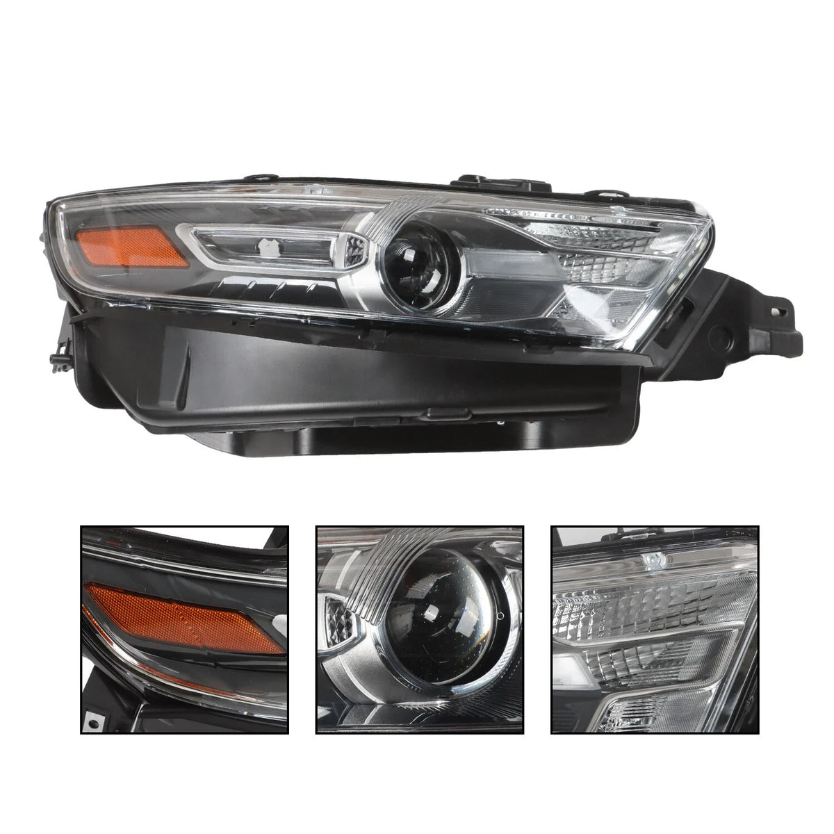Right Halogen Headlight with Gray Trim for 2013-2014 Ford Taurus