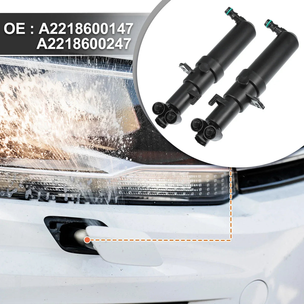 Front Left Right Washer Nozzles for Mercedes-Benz CL550 CL600 2007-2018