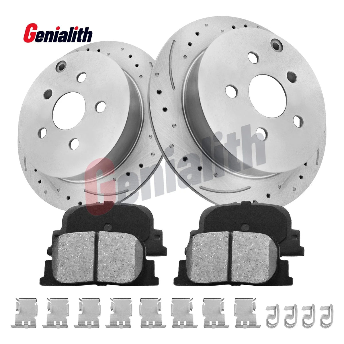 Rear Disc Rotors with Ceramic Brake Pads Kit for Scion TC 2005-2010