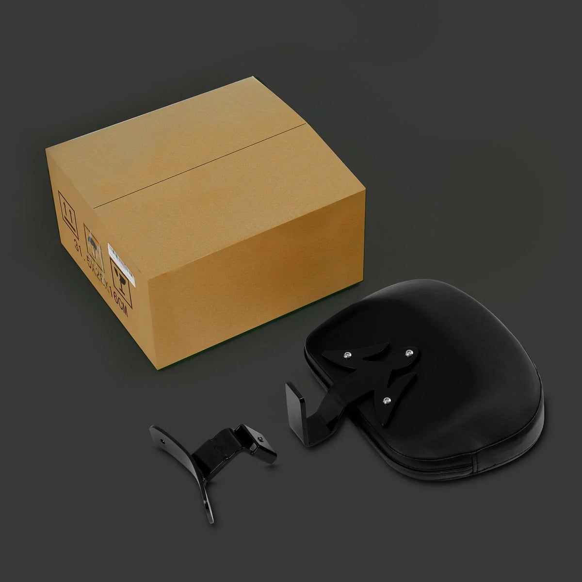 Front Backrest Pad - Black/Orange for 2009-2023 Harley Road Glide
