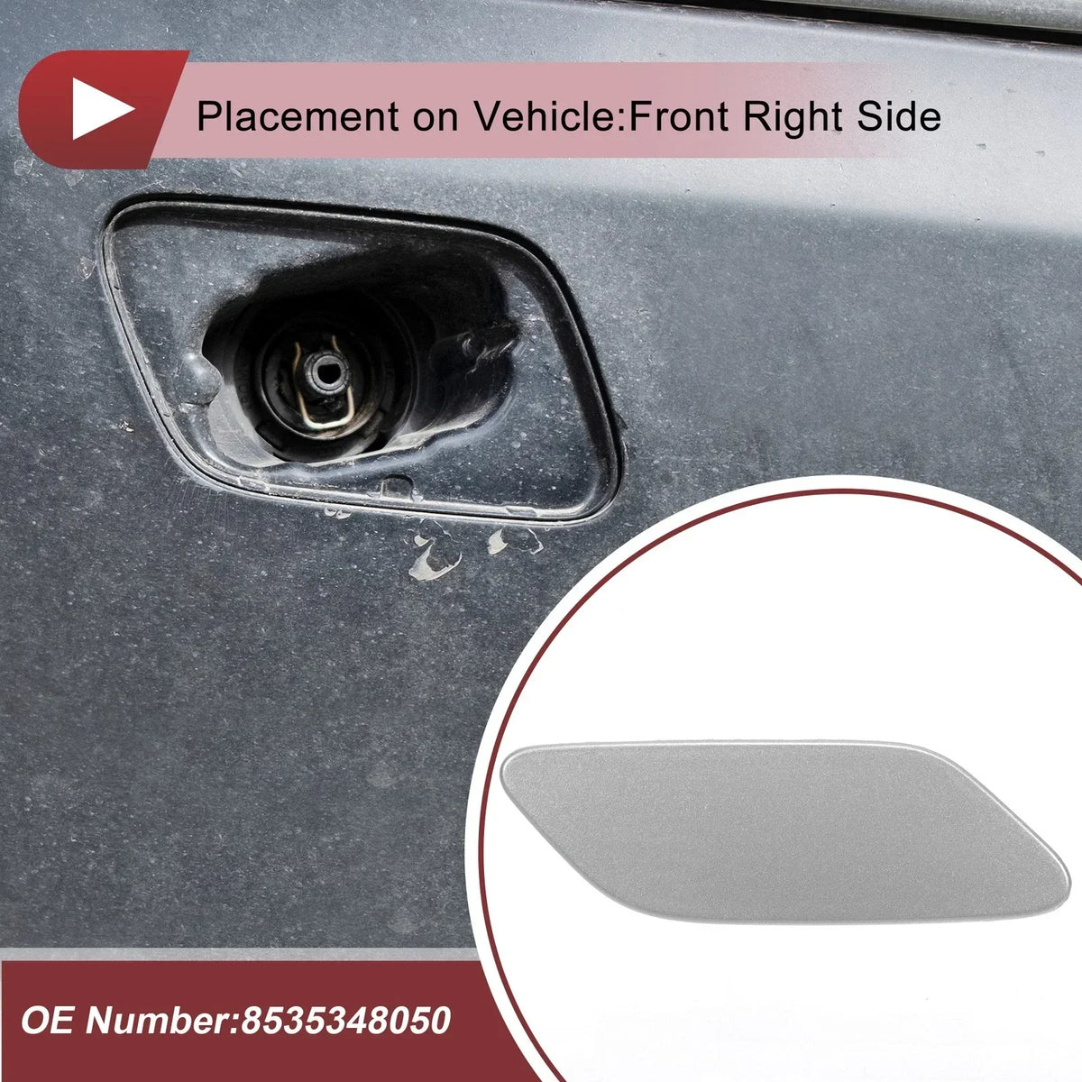 Washer Nozzle Cover Front Right - Silver for Lexus RX350 2019-2022