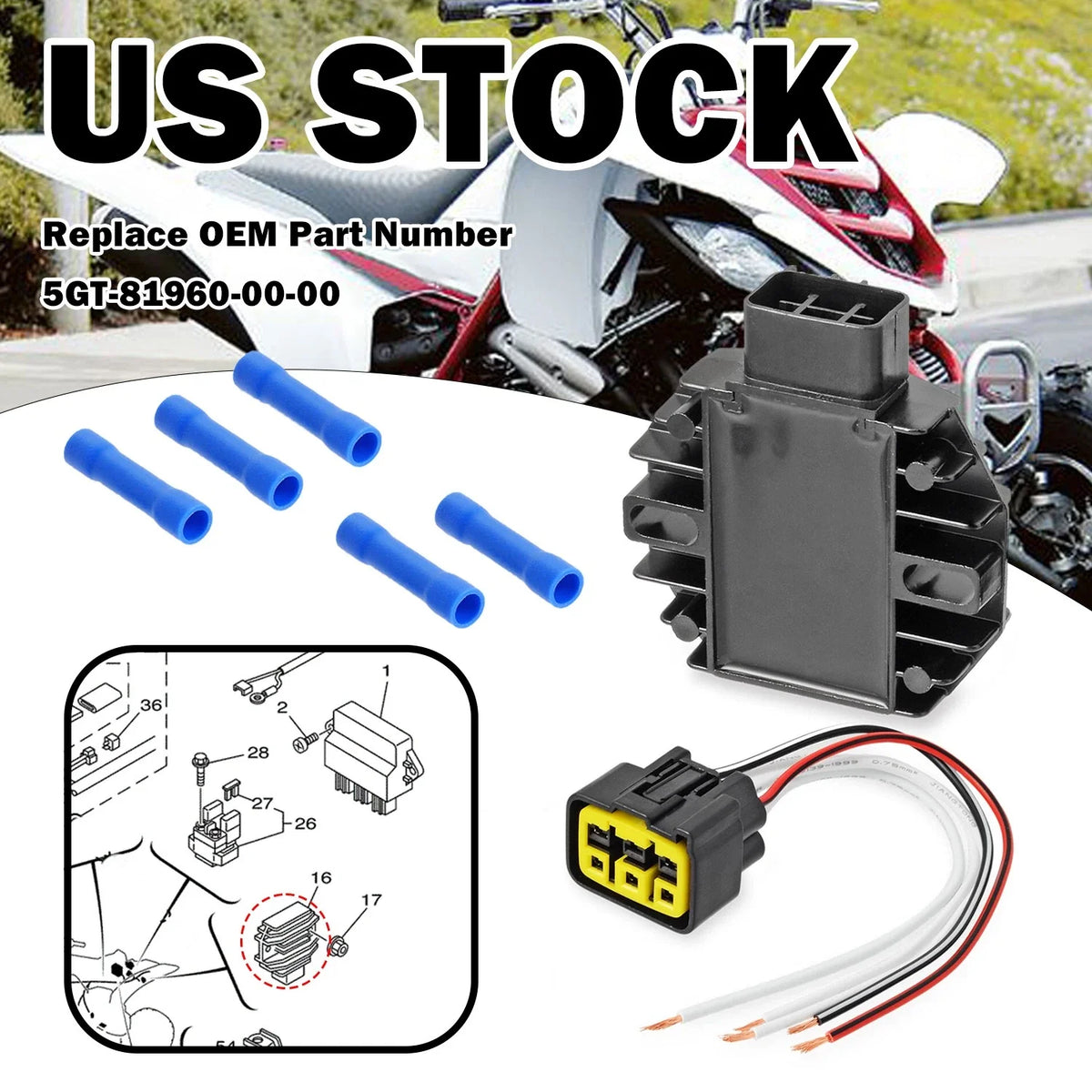 Rectifier Voltage Regulator for Yamaha YFM600 YFM350 YFM250 1990-2023