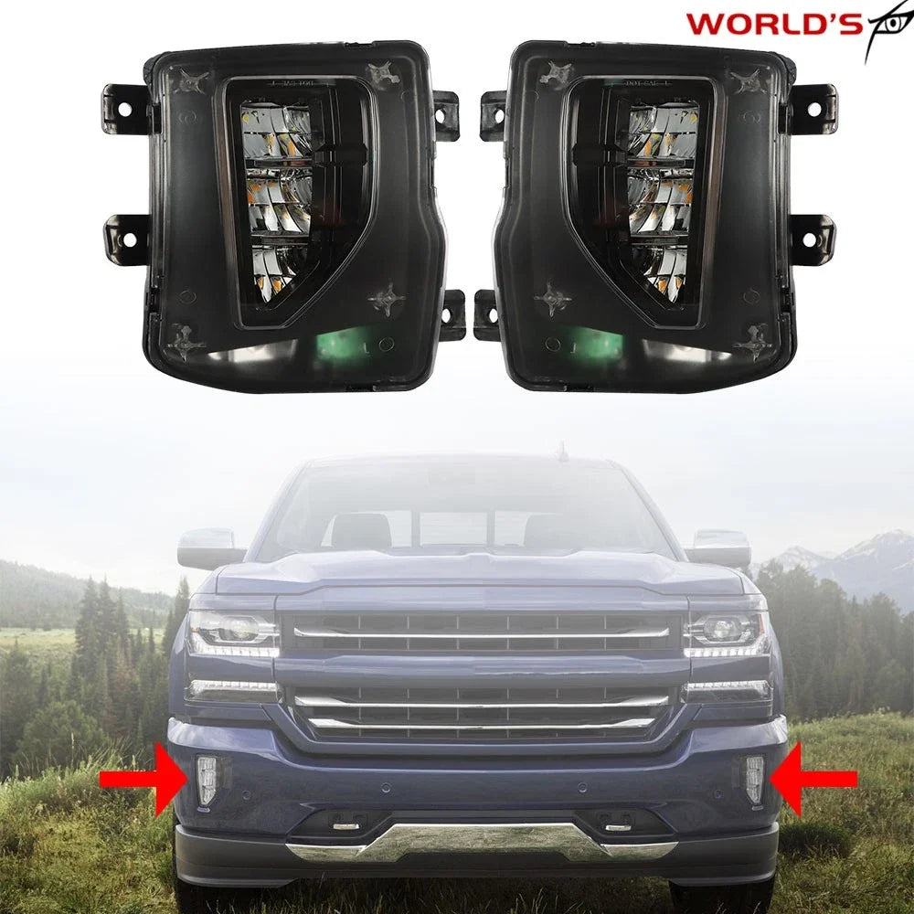 Pair Driving Bumper Lamps for Chevy Silverado (2016–2018)