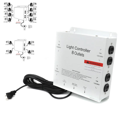 MCL Electric Box 8 Outlet HID Master Light Controller 50A 120V/240V