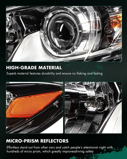 Headlight Assemblies - Black Amber, 2 Pack for Mazda 6 (2014–2017)