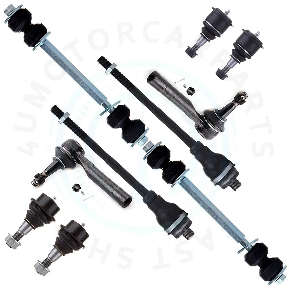 10pc Front Lower Ball Joint Tie Rod End Kit for Chevrolet Silverado 1500 (1999–2006)