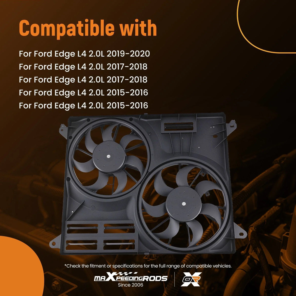 Radiator Cooling Fan Assembly for 2015-2020 Ford Edge & Lincoln MKX/Nautilus