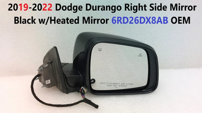 Heated Mirror Black Right Side for Dodge Durango 2019-2022 6RD26DX8AB