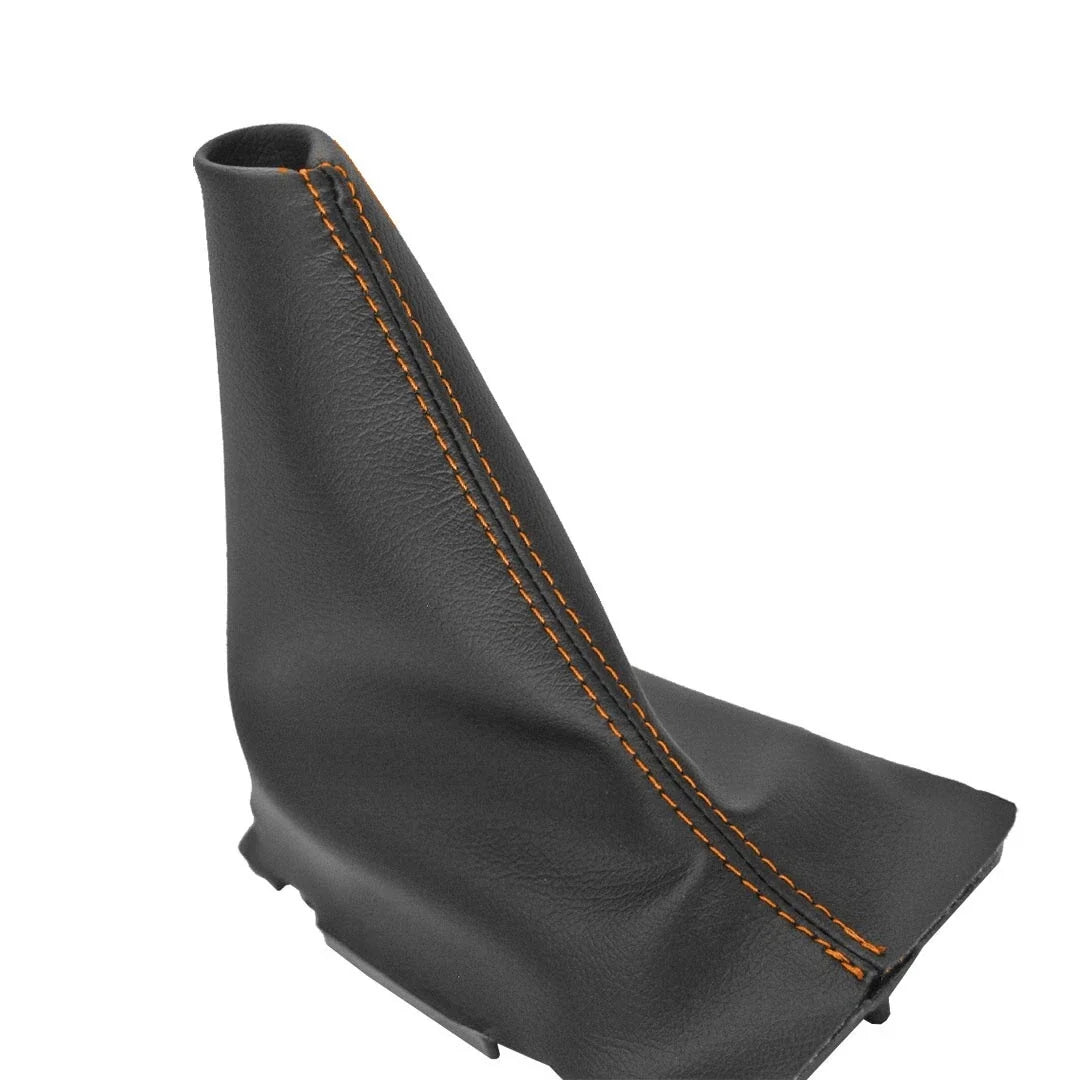 Manual Shift Boot for Ford Fiesta (2011–2019) Orange Stitch PVC Leather