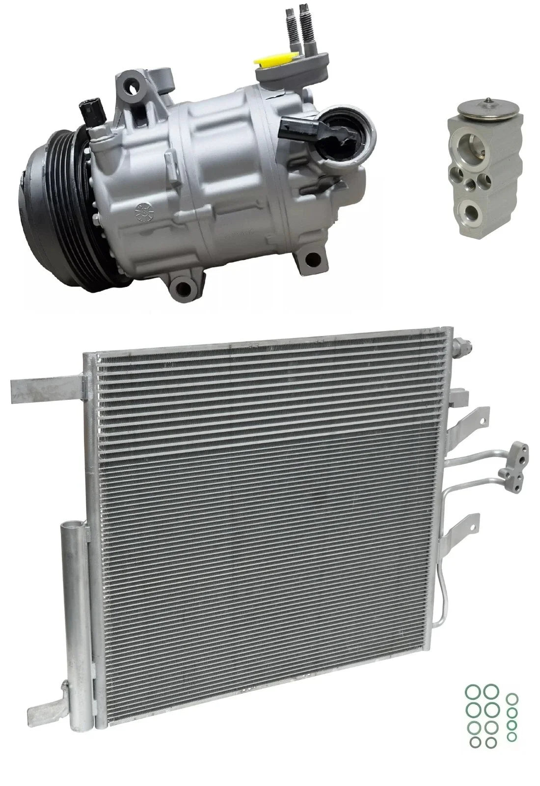 AC Compressor Kit with Condenser Replacement for Ram 1500 3.6L (2021–2021)