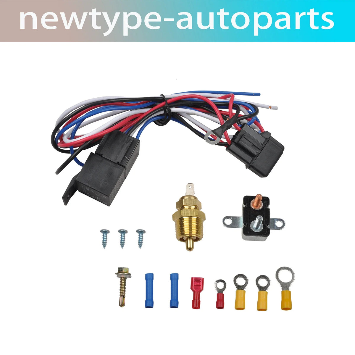 Engine Fan Thermostat Relay Switch Sensor Kit 3/8" for Universal (175-185)