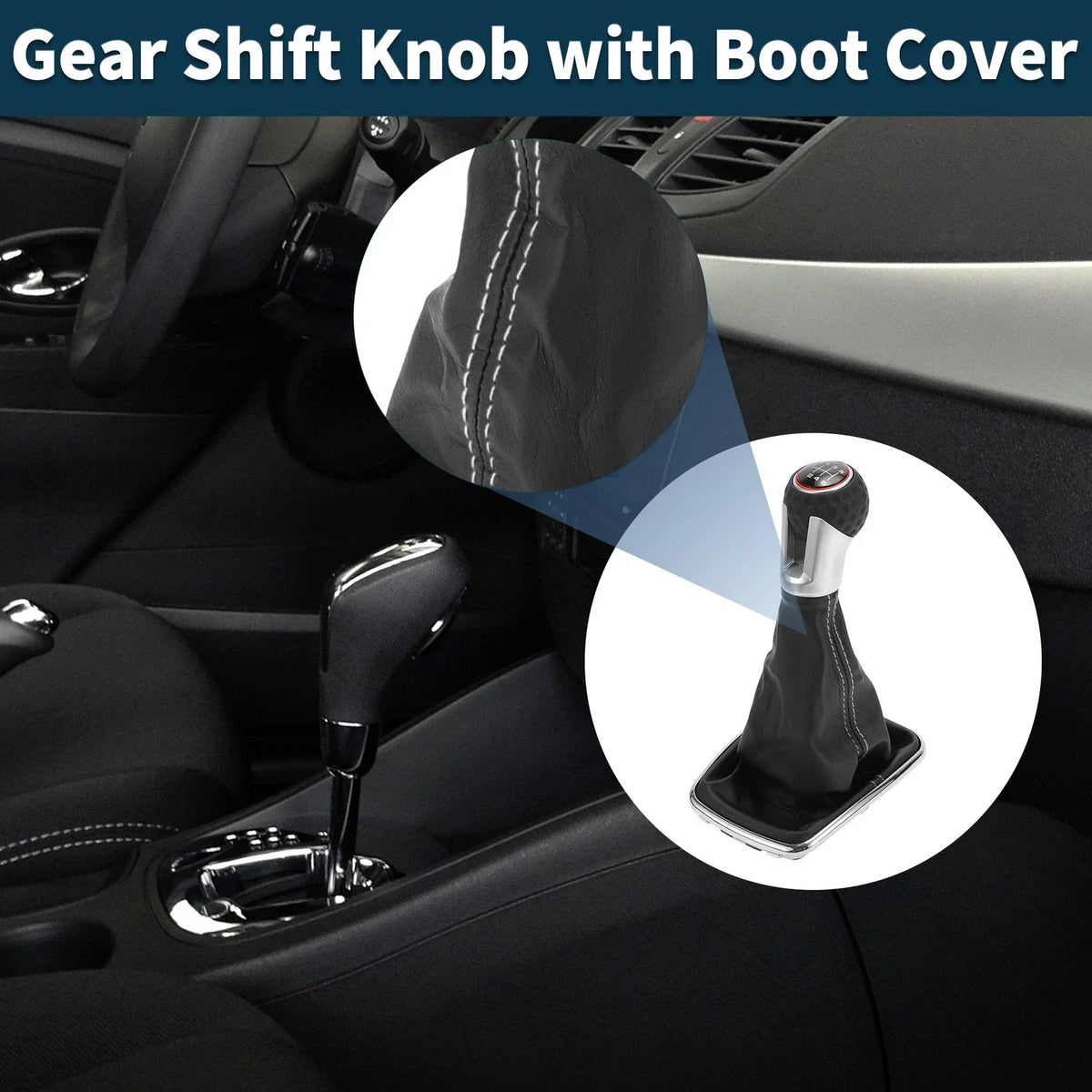 6 Speed Gear Shift Knob with Cover for Volkswagen Jetta Bora (1999–2004)