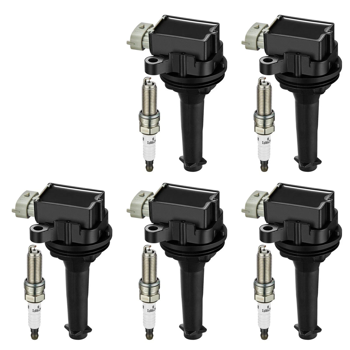 Set of 5 Ignition Coils and Spark Plugs for Volvo XC70 (2016)