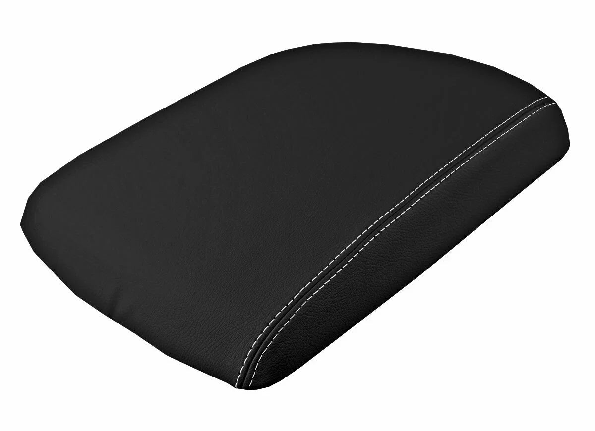 Leather Console Lid Armrest Cover for Dodge Ram (2009–2016) White Stitch