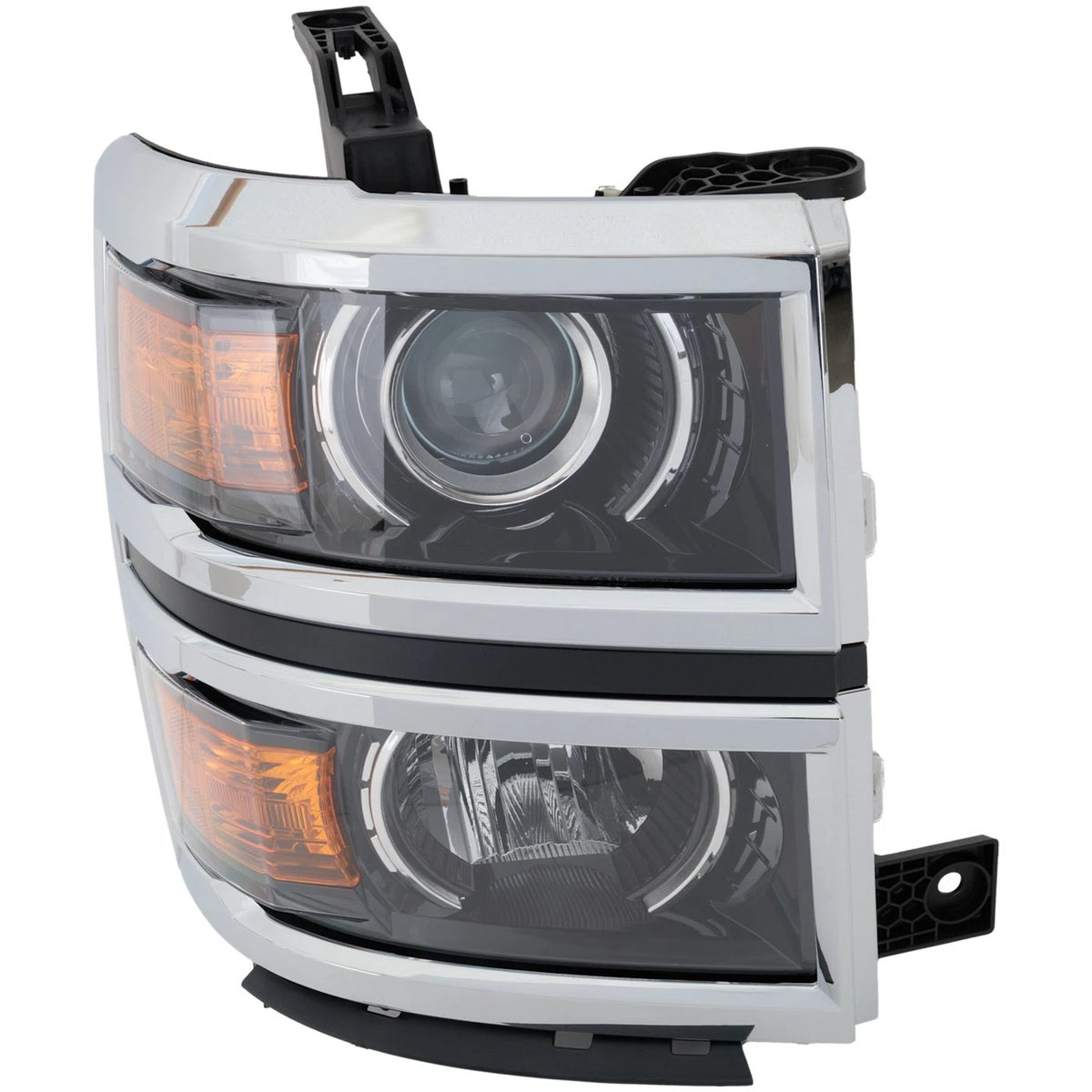 Right Projector Headlight for Chevrolet Silverado 1500 (2014–2015) Black CAPA