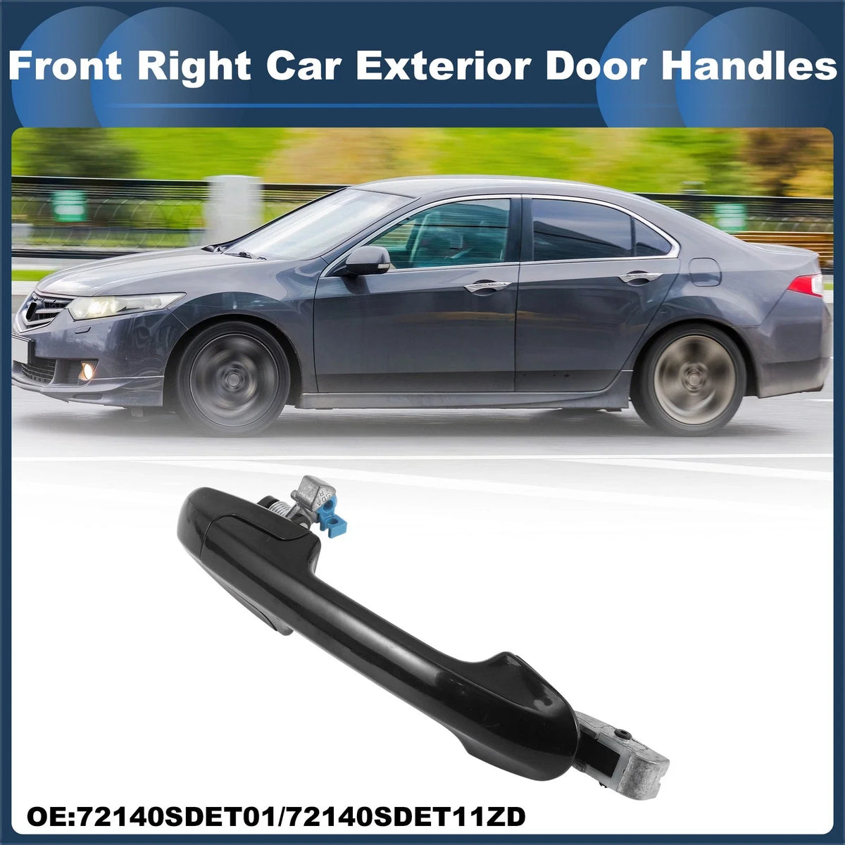 Front Right Door Handle No. 72140SDET01 for Honda Accord (2003–2007) Black