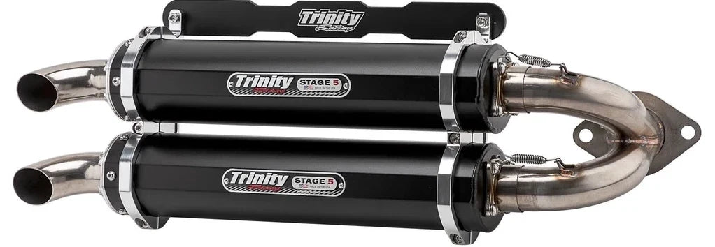 Trinity Black Stage 5 Dual Slip On Exhaust Pipe for Polaris RZR Pro XP (2020–2023)