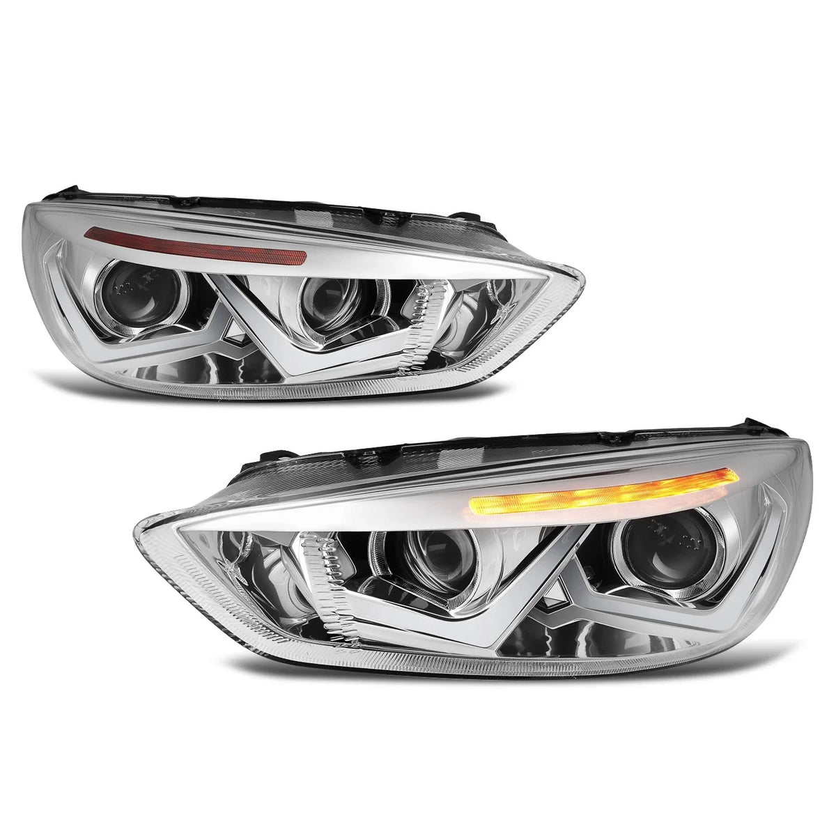 Dual LED DRL + Amber Signal Projector Headlight for Ford Focus (2015–2018)