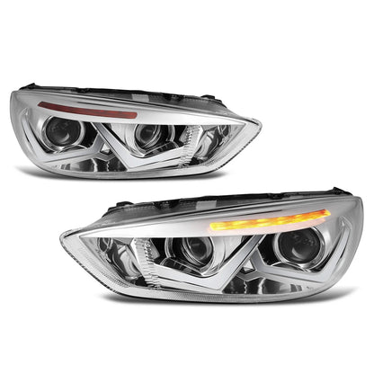 Dual LED DRL + Amber Signal Projector Headlight for Ford Focus (2015–2018)