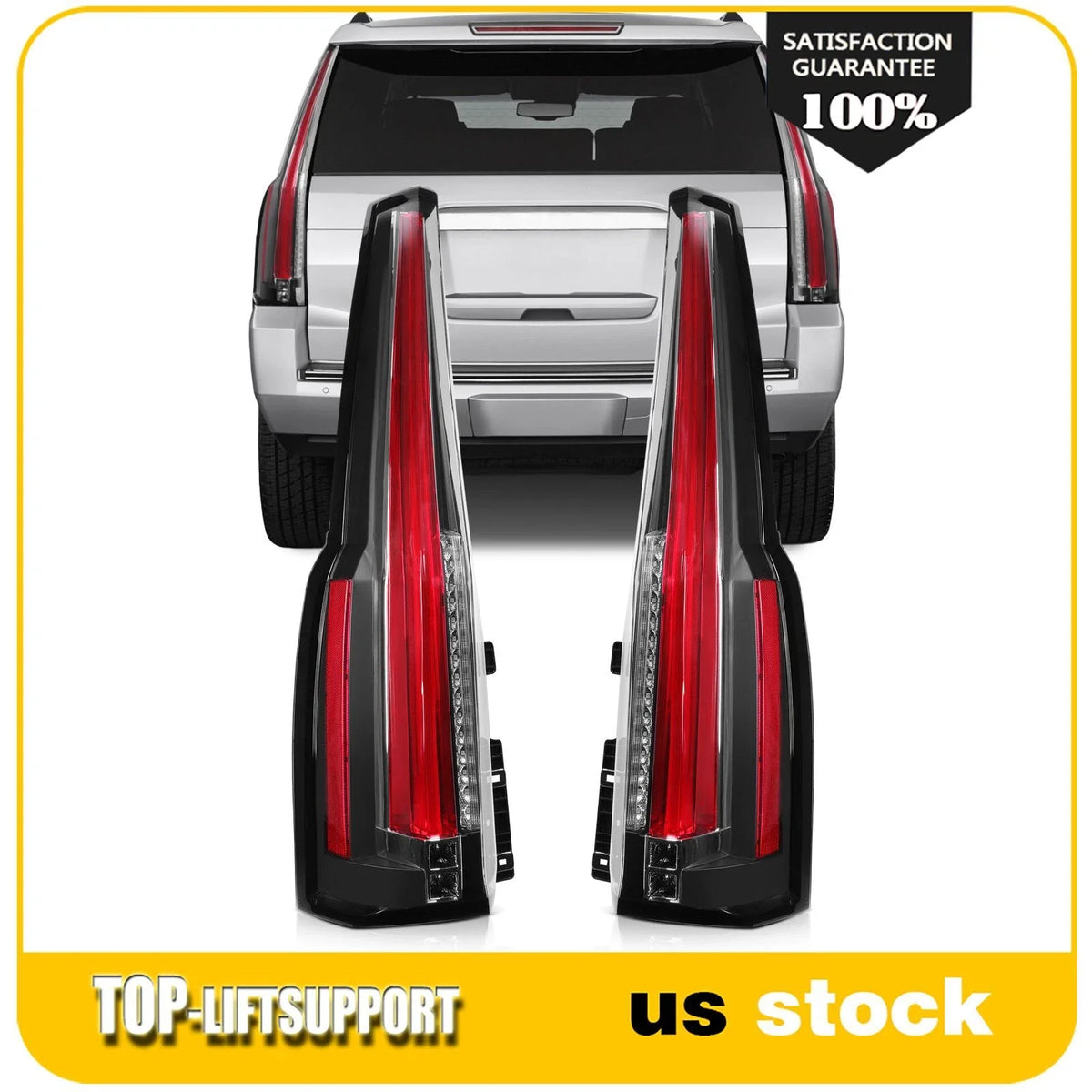 Full LED Tail Lights for GMC Yukon (2015–2020) Red Housing