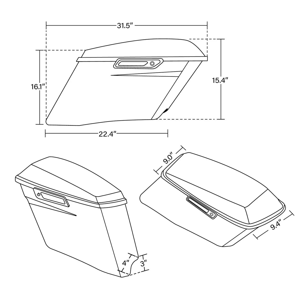 4" Stretched Saddlebag LED Light for 2014–2024 Harley CVO Road Glide