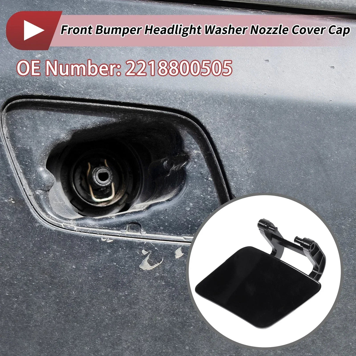 Headlight Washer Nozzle Cover, Front Left for Mercedes-Benz