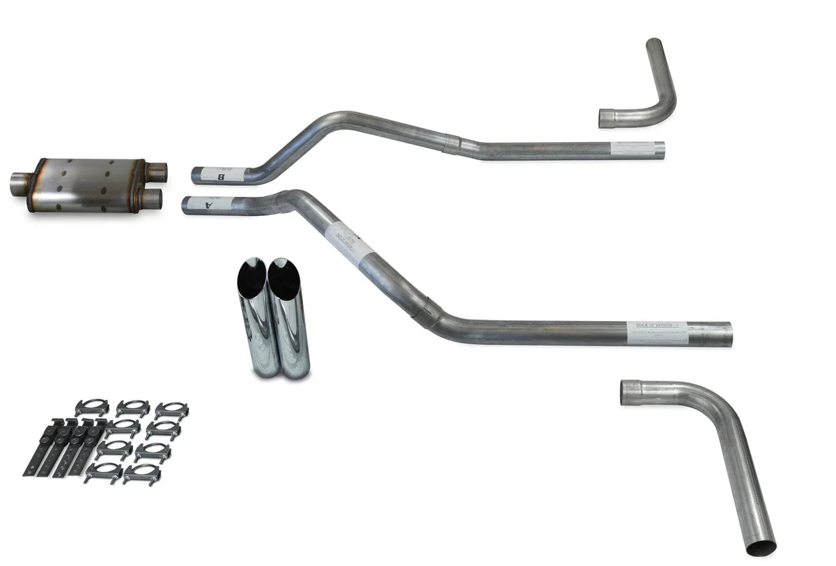 Dual Exhaust Kit for Chevy Blazer (1992–1994) - 2.5" Side Exit, XL Slash Tips