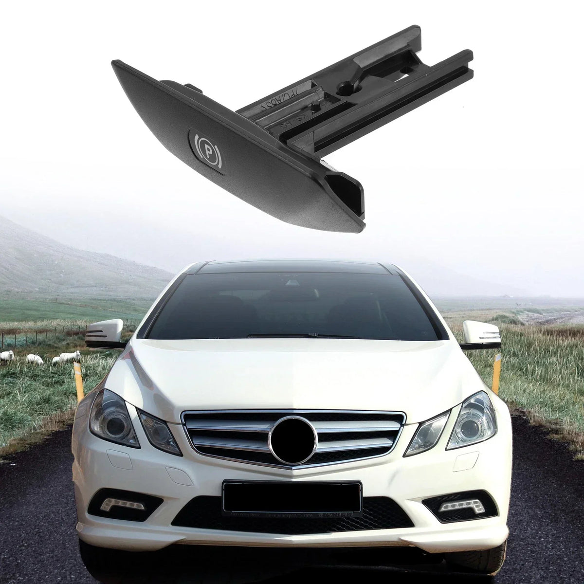 Inner Parking Brake Handle for Mercedes-Benz C250 2012-2015, Plastic