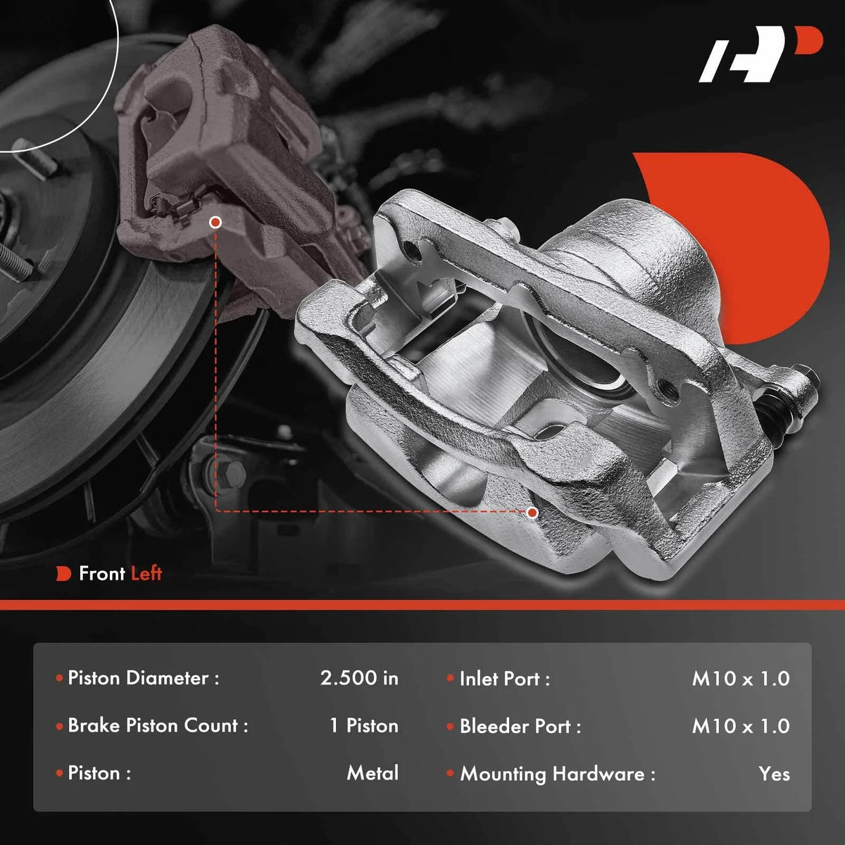 Front Left Brake Caliper for Honda Pilot (2003-2008) with Bracket