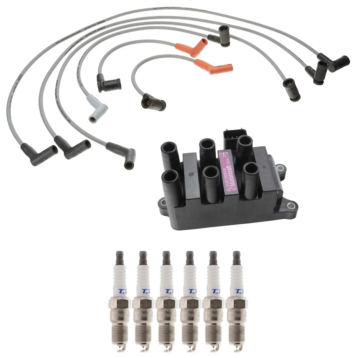 Ignition Coil & Spark Plug Wire Set for Ford Freestar (2004–2007)