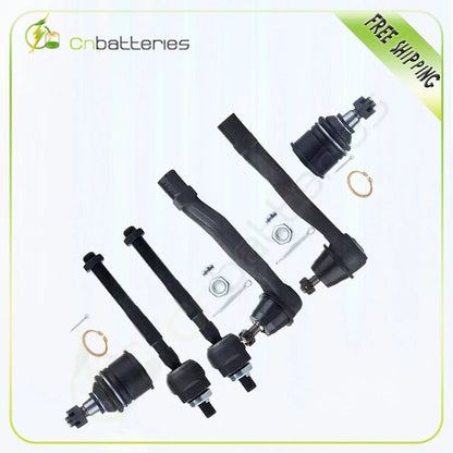 6-Piece Front Tie Rod & Lower Ball Joint Kit for Honda Civic del Sol 1993-1997