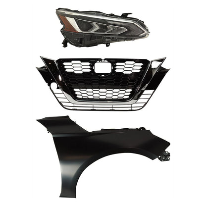 Headlight Kit for Nissan Altima (2019–2022) Passenger Side LED Type 1 SE Trim