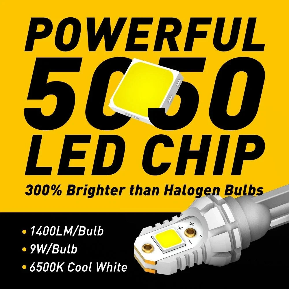 2X Canbus LED Bulbs for Car Backup Reverse Light 912 921 T15 W16W
