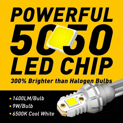 2X Canbus LED Bulbs for Car Backup Reverse Light 912 921 T15 W16W