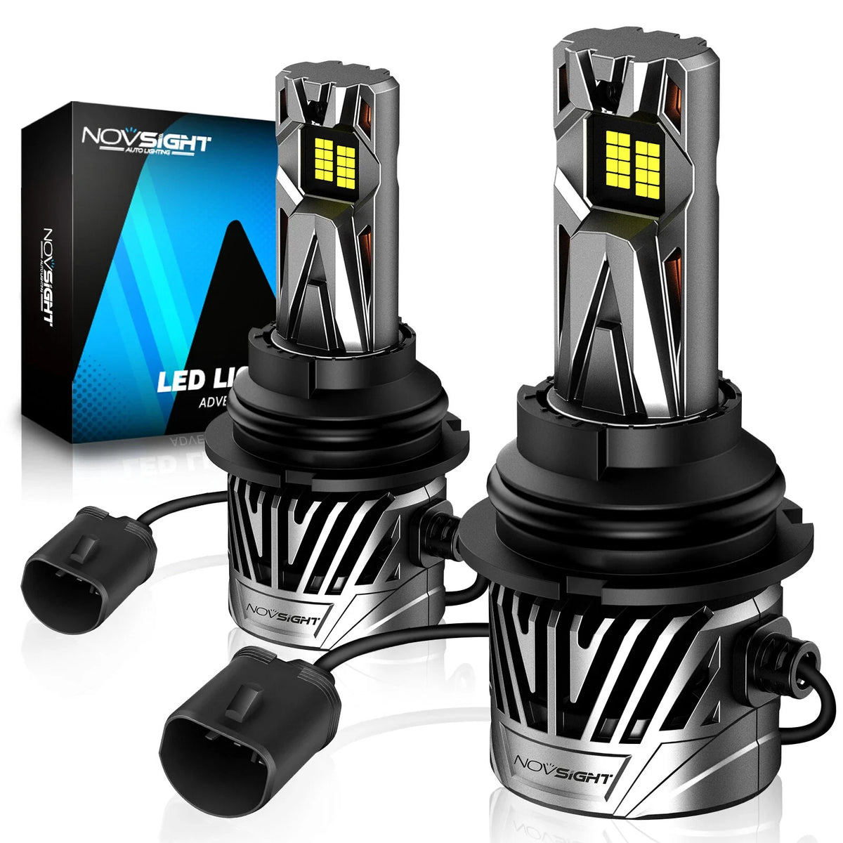 2X 9004 LED Headlight Bulbs for NOVSIGHT (30000LM, 6500K)