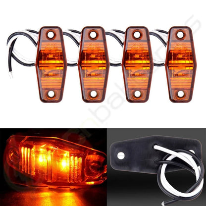 Amber LED Side Marker Clearance Lights Set of 4 for Trailers