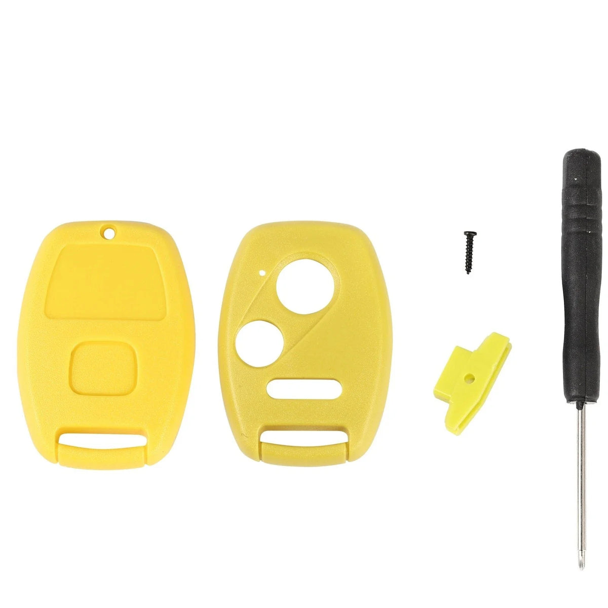 Key Fob Shell Case - Yellow for Honda 2003-2012, Includes Screw Driver