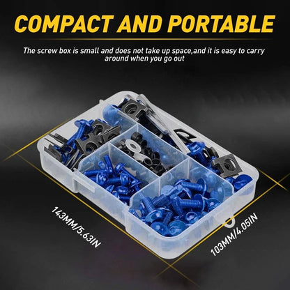 Complete Blue Fairing Bolt Kit for Kawasaki Motorcycles
