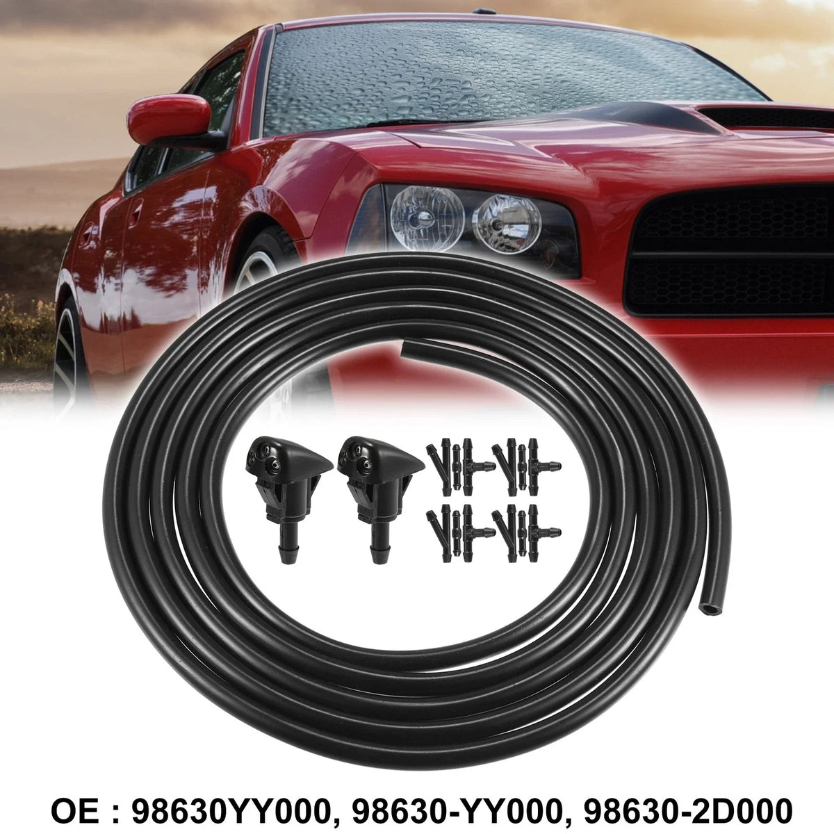 2X Windshield Washer Nozzle Hose Kit for Hyundai Kia (98630YY000)