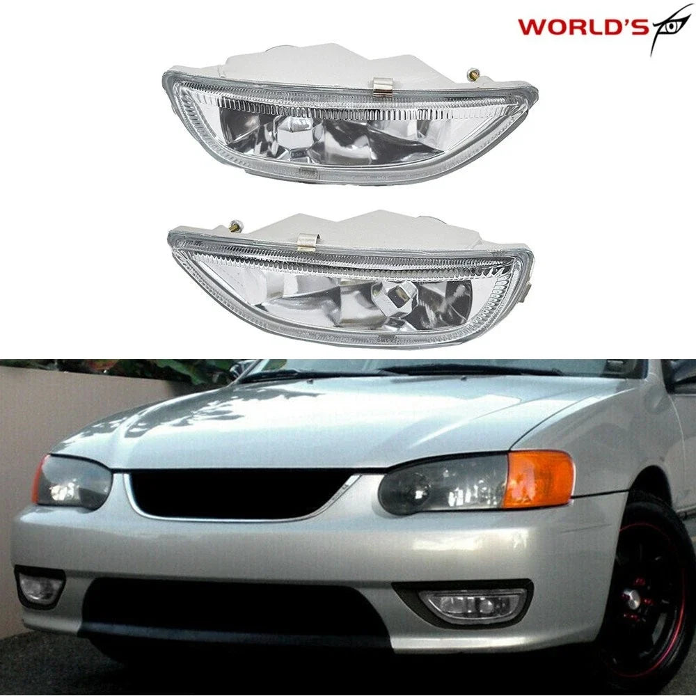 Pair Clear Fog Lights for Toyota Corolla (2001–2002)
