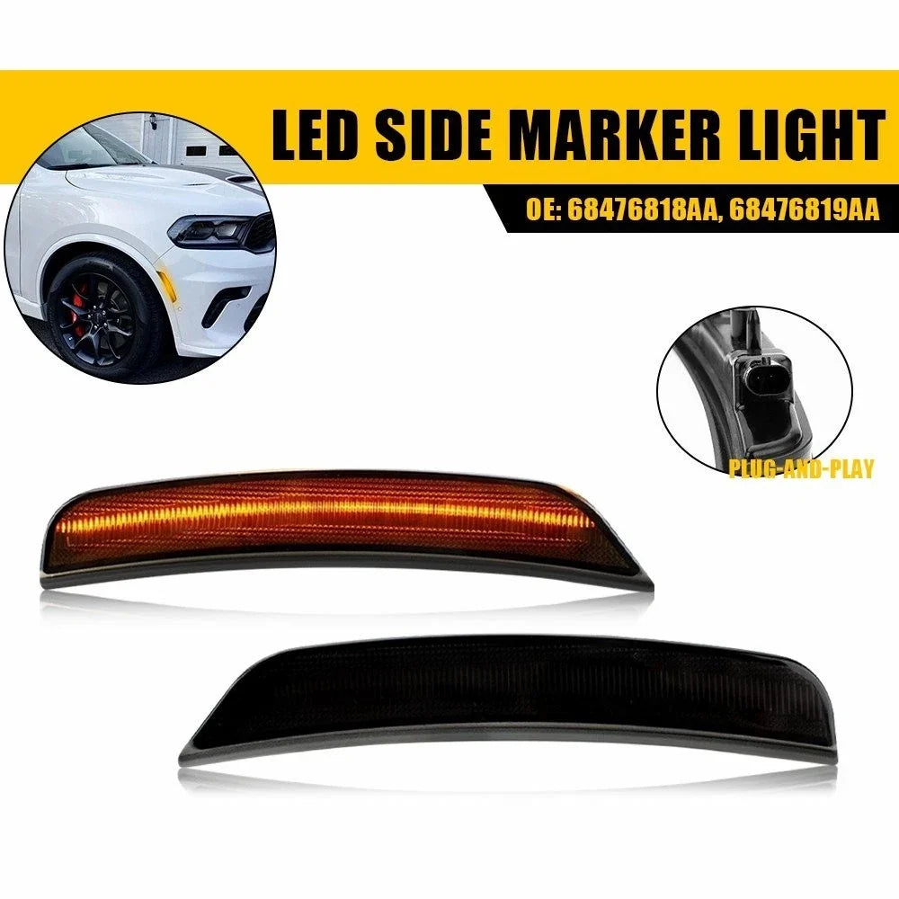 Front Bumper Amber Side Marker Lights (2X) for Dodge Durango 2021-2025
