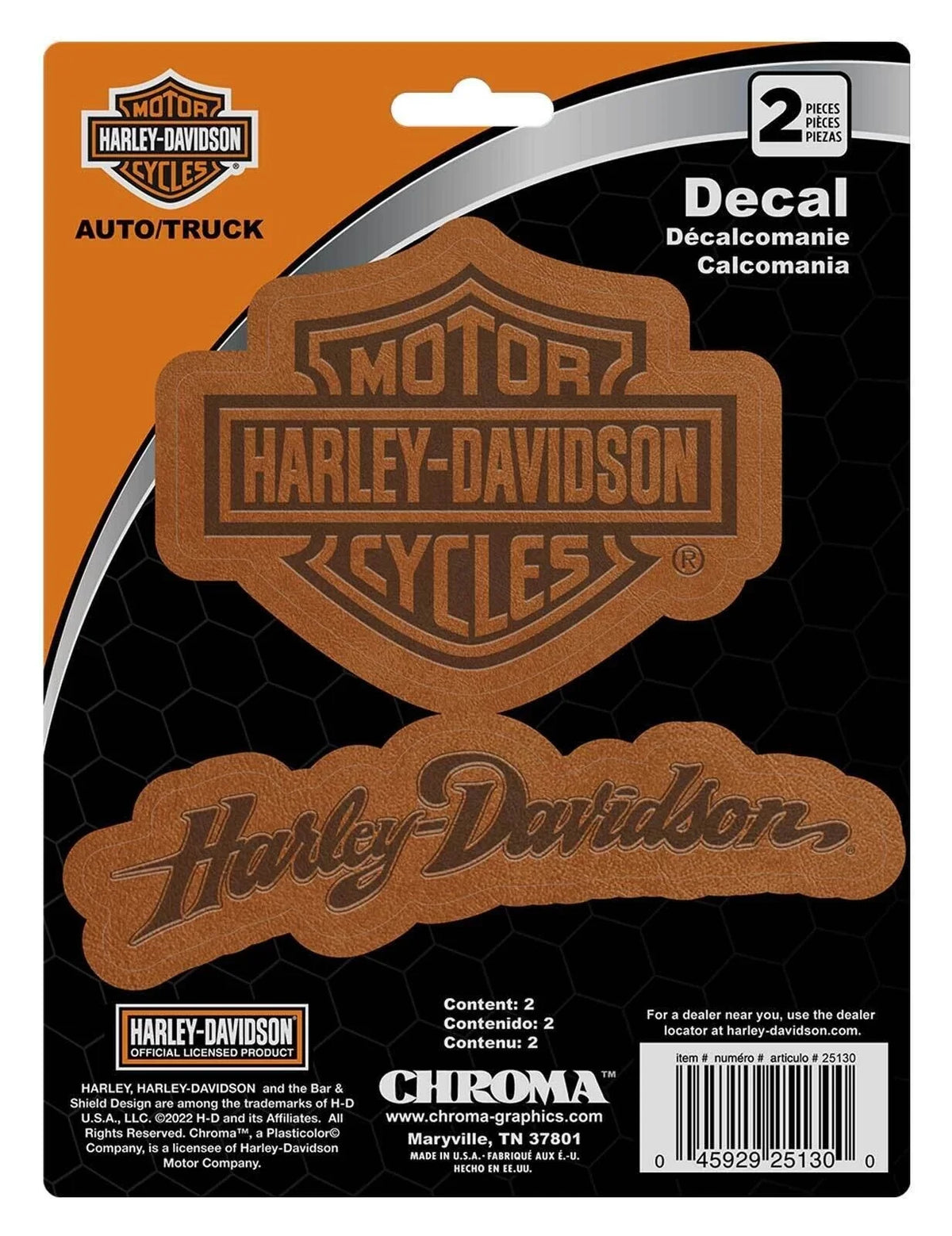 Leather Look Decals with Bar & Shield Logo (6 x 8 in.) for Harley-Davidson