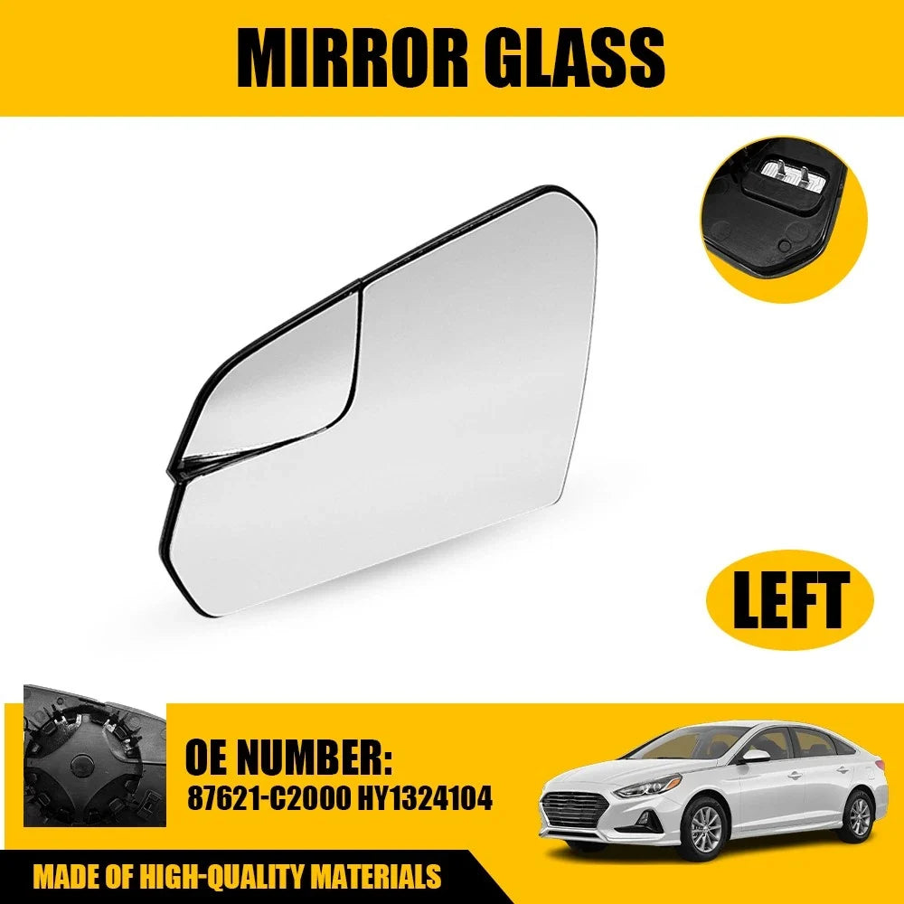Left Side Heated Mirror Glass for Hyundai Sonata 2015-2019