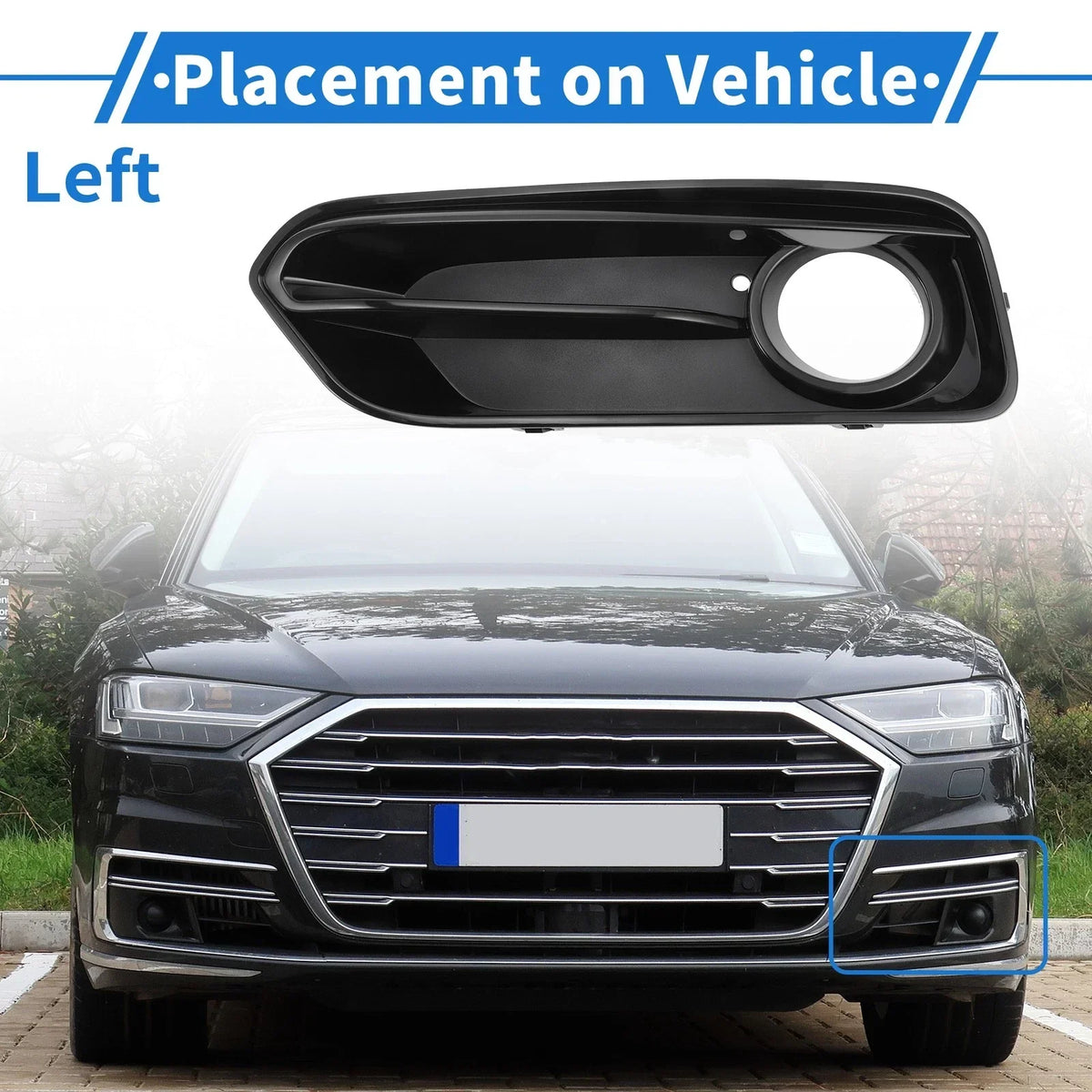 Front Left Fog Light Grill for 2015-2018 BMW 1 Series