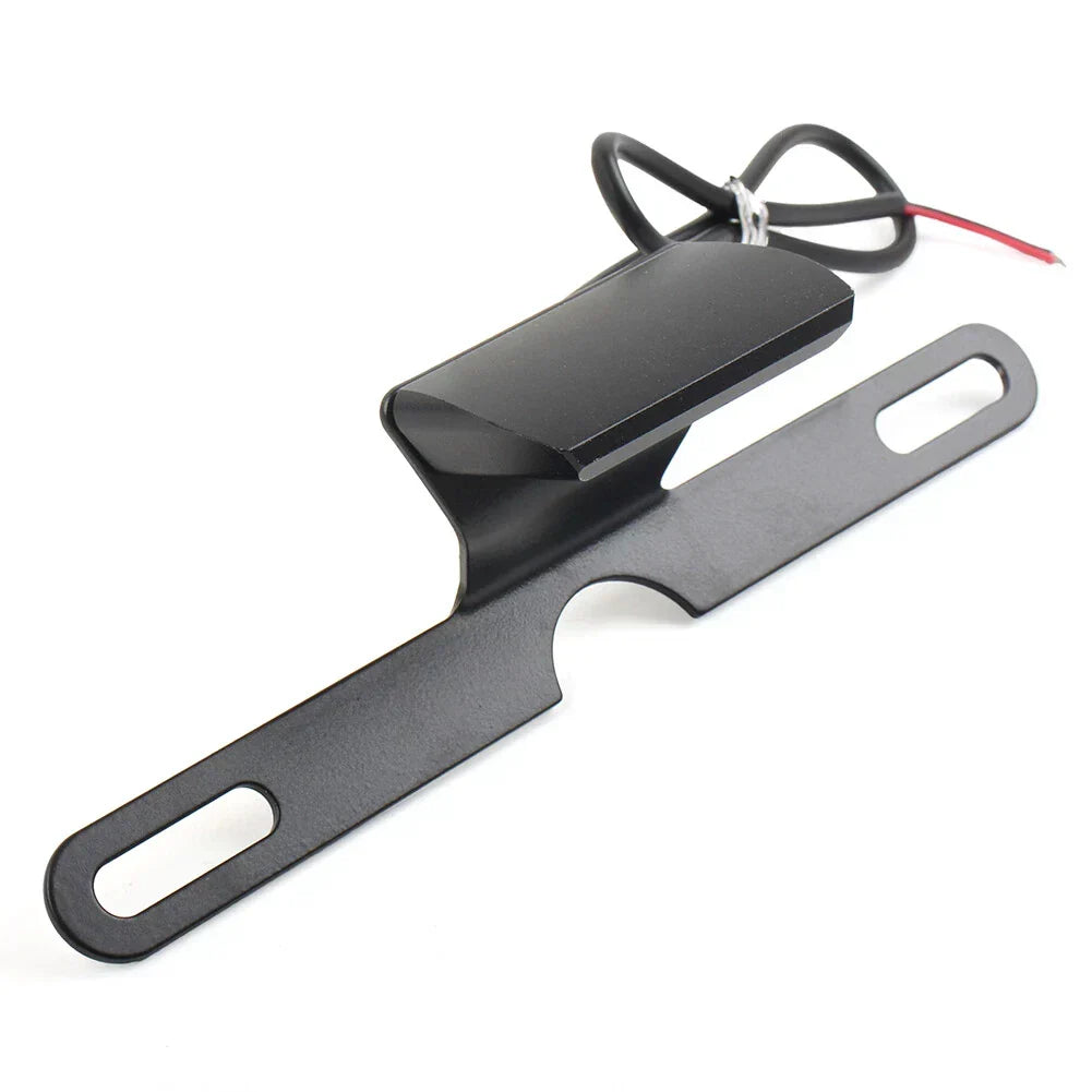 Black License Plate Mount Holder Bracket for Motorcycle LED Tail Light