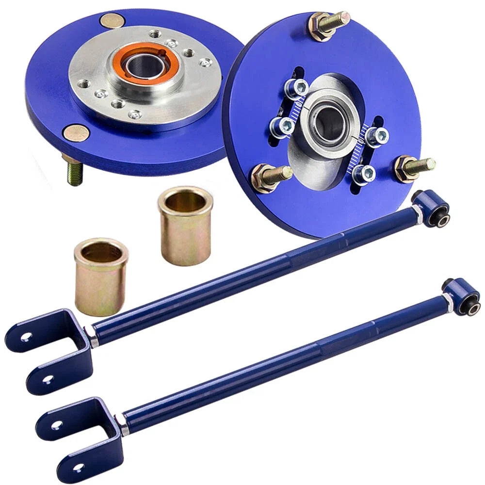 Front Camber Plate + Adjustable Rear Lower Control Arm Camber for BMW 3-Series