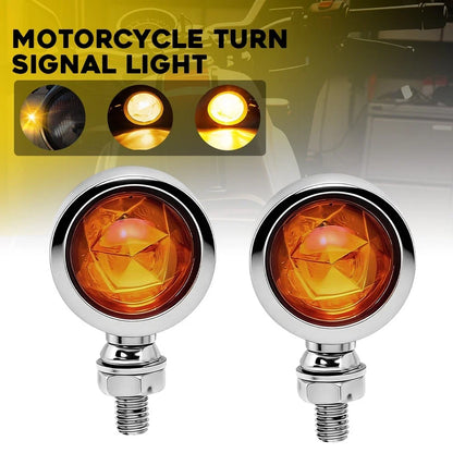 Motorcycle Bullet Turn Signals (10mm Thread, Amber Color)