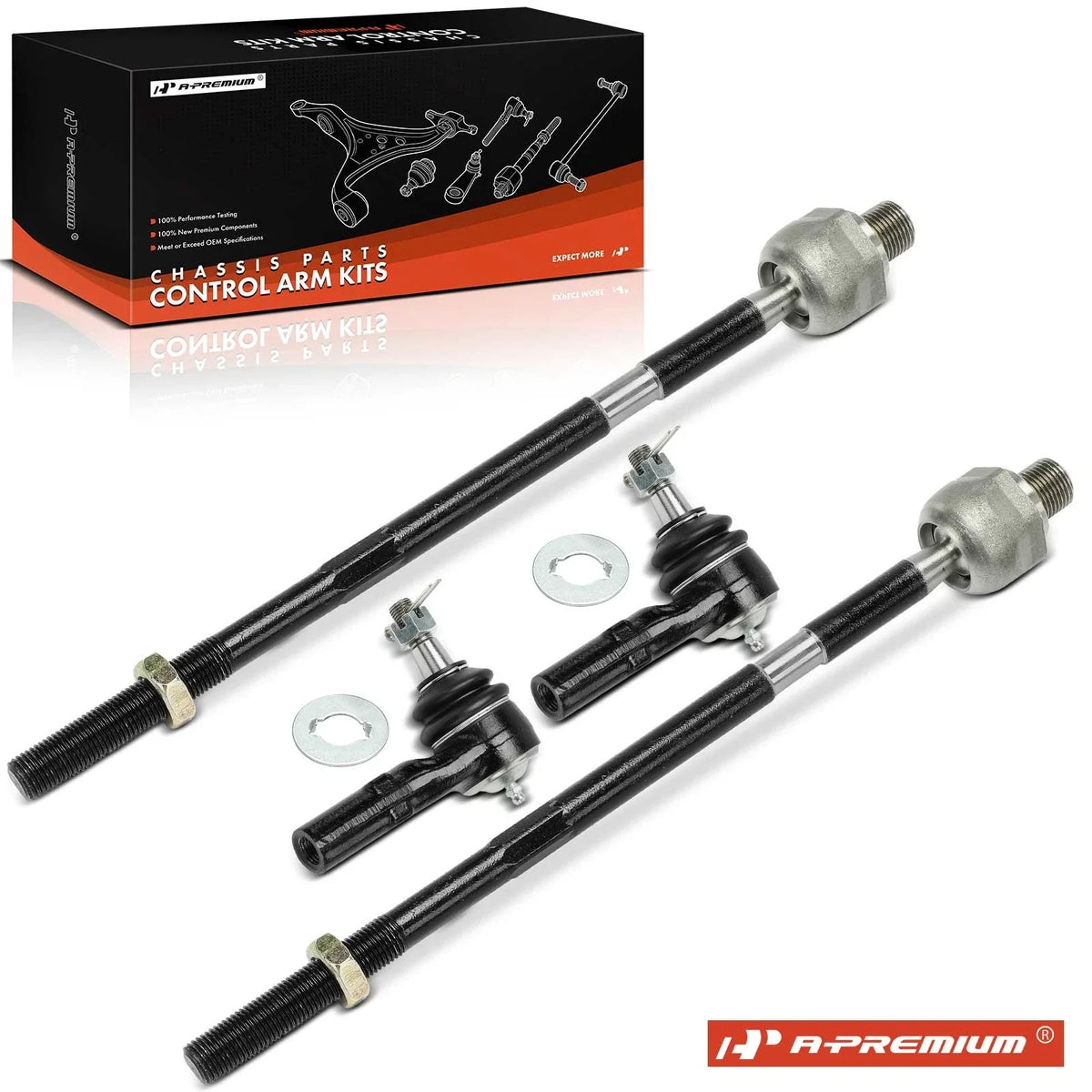 Set of 4 Tie Rod Ends for Ford Taurus (1996–1999)