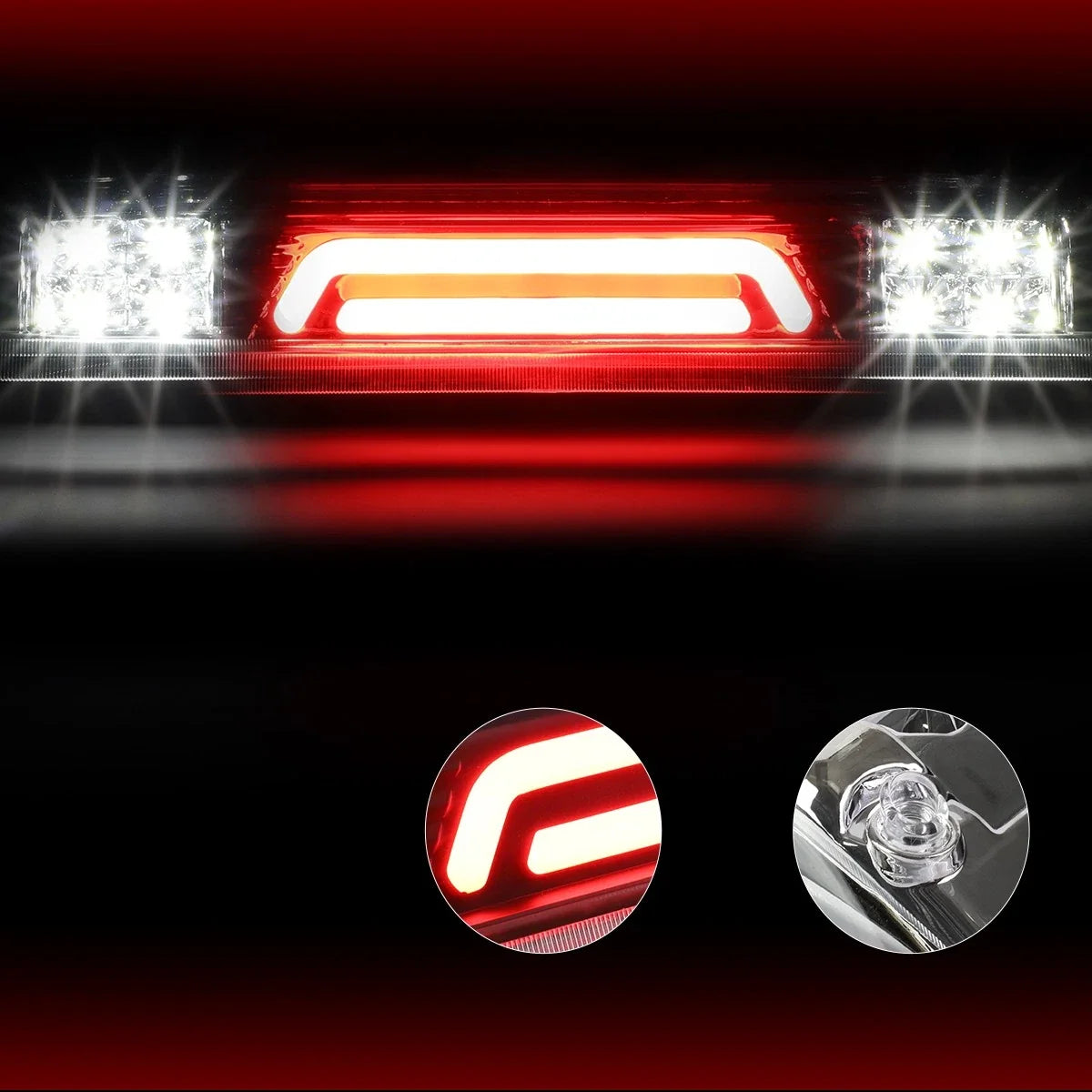 3D LED Bar Third Tail Brake Light for Ford F-150 (2004–2008) Chrome